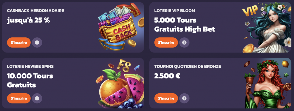 Bonus et promotions de Coolzino